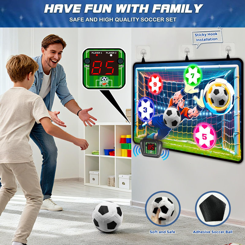 Ensemble de jeu de pointage de soccer avec deux modes de jeu - jeu intérieur doux pour les enfants de 3 à 8 ans