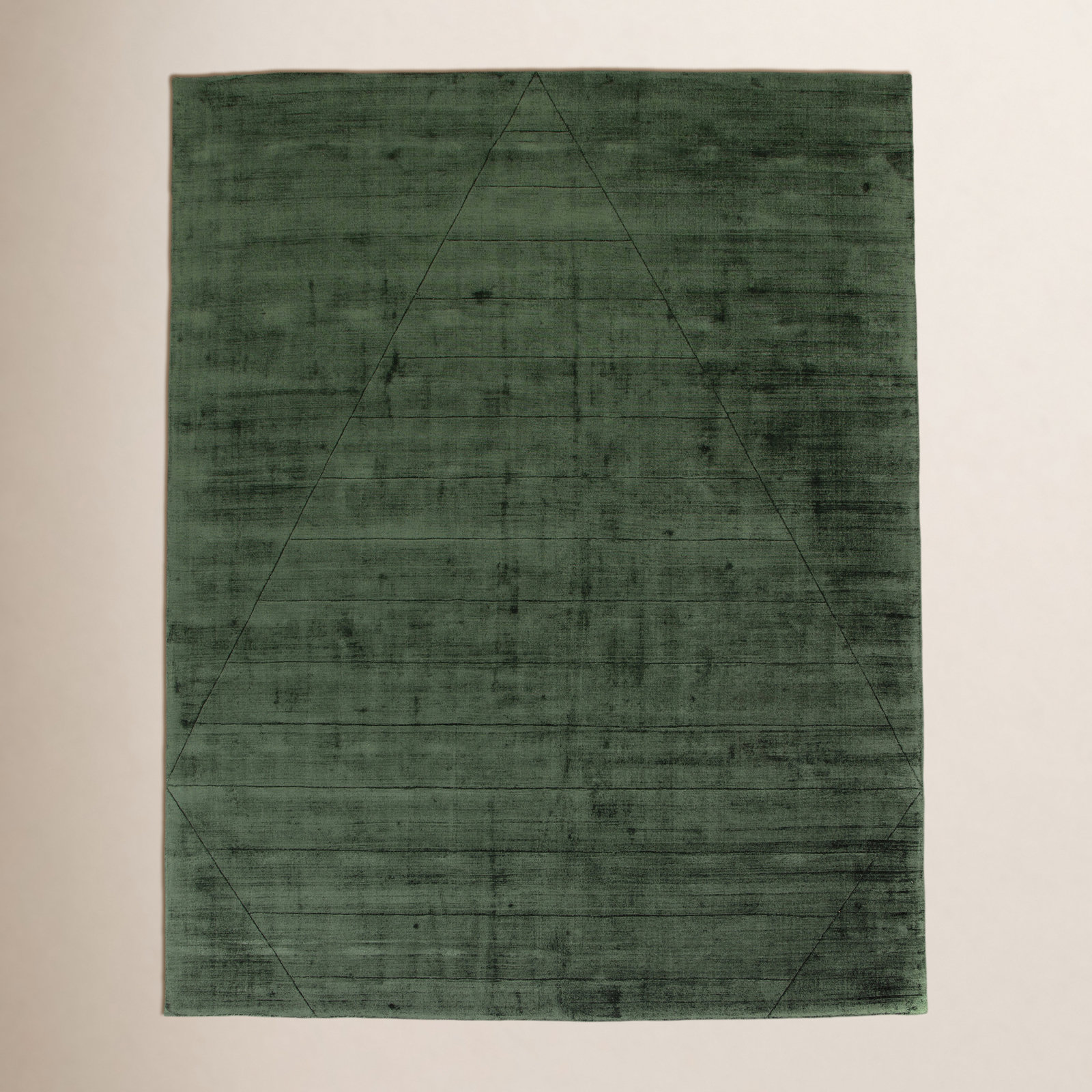 Upstate Handmade Viscose Green Rug, Rectangle 5' x 8'
