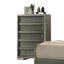 Commode de style contemporain à 5 tiroirs avec support à 5 tiroirs et feuillets sur fond gris foncé