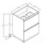 Meuble-lavabo autoportant 24 po avec double tiroir 24 po, bois d'ingénierie-129849838