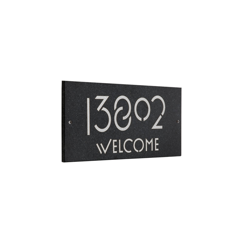 Frank Frank Wright, plaque de bienvenue en granite d'exposition, 12 po x 6 po, 1 ligne murale, Argent