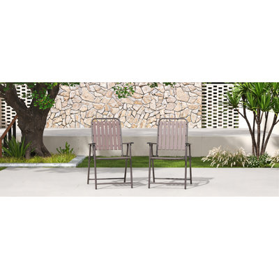 [Installation instantanée] Chaise pliante 2 pièces, aucun assemblage requis, capacité de 350 lb, résistante à la rouille et anti-taches pour balcon / jardin