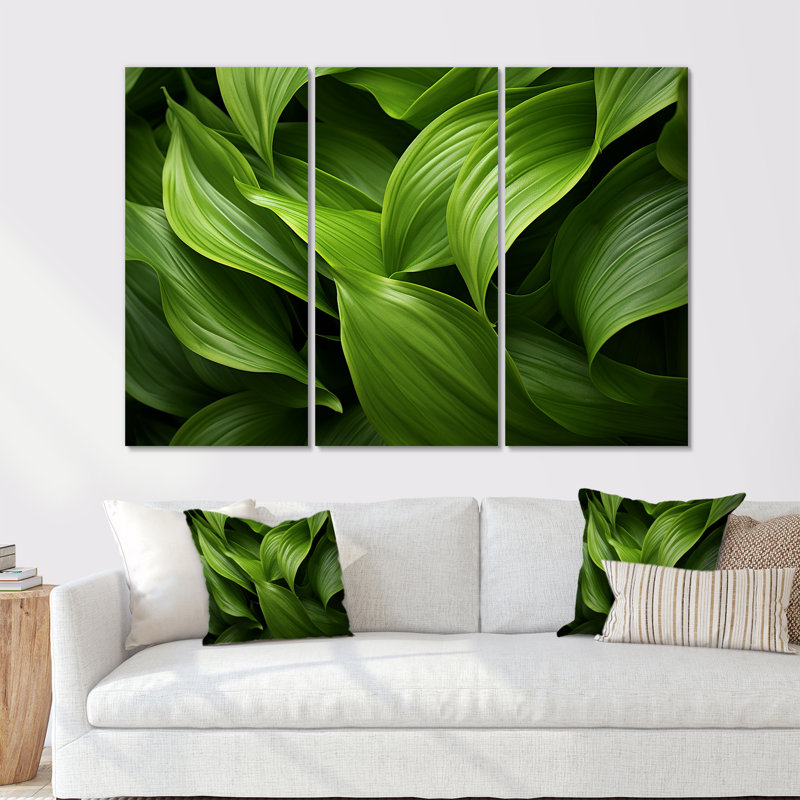 Ensemble de décoration murale Greenerys Gaze I - Plantes, H 32 po x l 48 po x P 1 po, Toile tendue