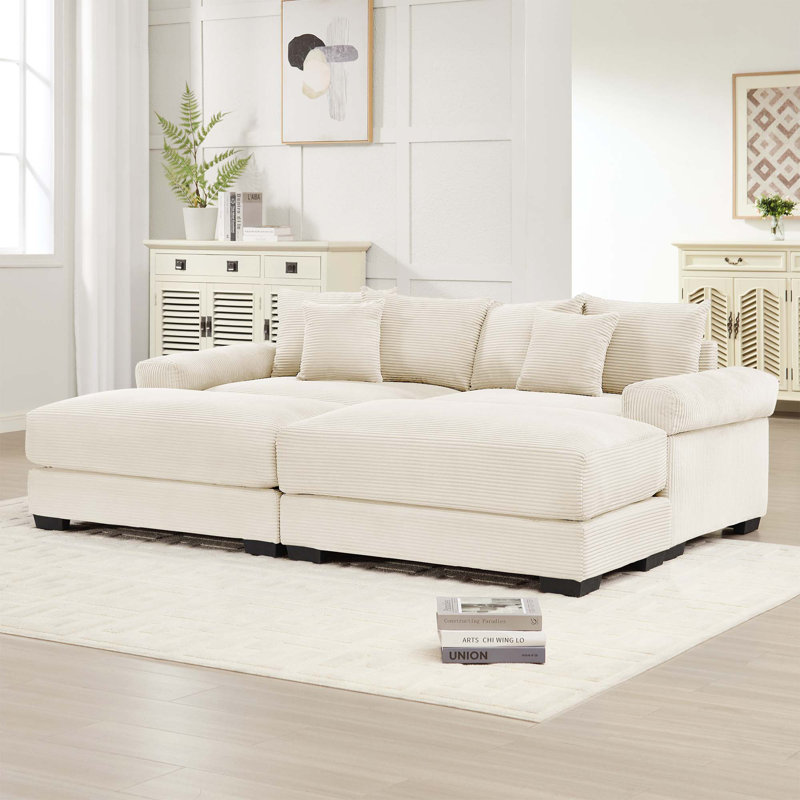 Canapé modulaire surdimensionné de 92 po Cloud, Beige
