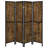 Antique Nutmeg And Black 4-Panel Folding Screen