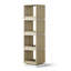 Tour de bibliothèque rotative à 360 ° Adonia, bibliothèque d'angle en noyer 4 étages, conception compacte pour la chambre à coucher, le salon, la maison et le bureau-498547433