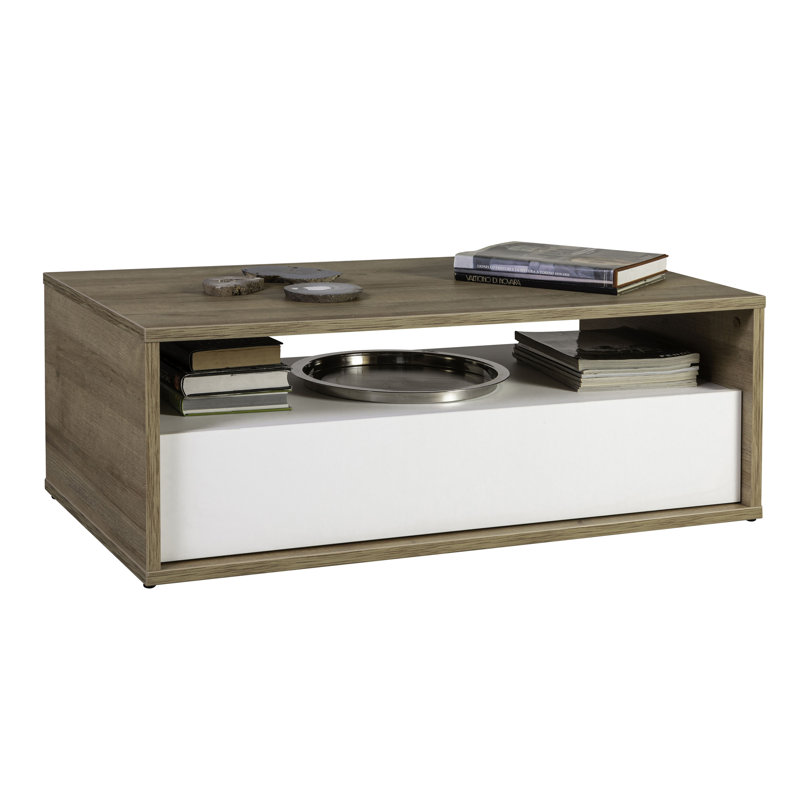 Dentro Frame Coffee Table with Storage, White