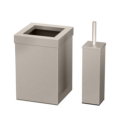 Square Wastebasket/Toilet Brush Holder Bundle