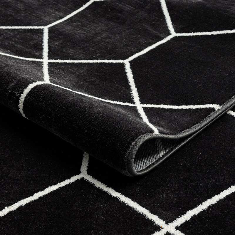 Tapis d'intérieur moderne à motif géométrique à motif de treillis, Rectangulaire 8 pi x 10 pi