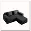 Canapé modulaire en L à 2 places sans os, canapé modulaire Cloud avec assise profonde, canapé modulaire moderne à 2 places avec coussins décoratifs et 1 repose-pieds mobile-257149050-257149047-257149042