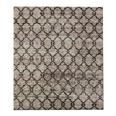 Modern Hand-Knotted Silk Area Rug