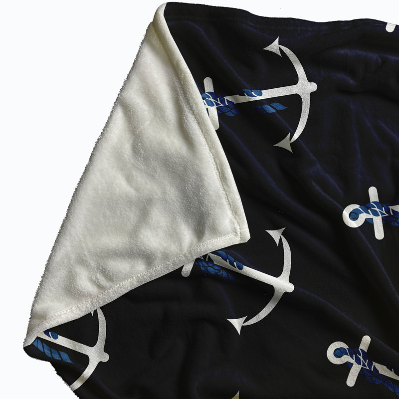 Erdman Plain Weave / Muslin Throw Blanket, Navy