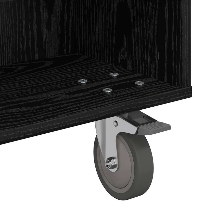 Coffee Table with Storage, Black Oak