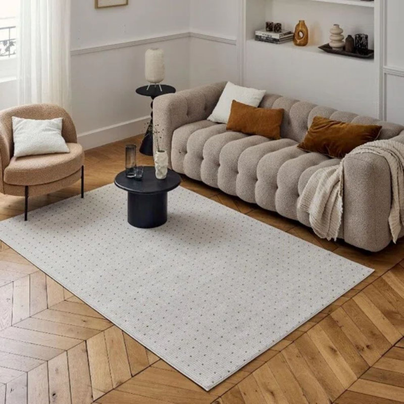 Carmel Modern Dots Cream/Gold Area Rug, Rectangle 160 x 230 cm