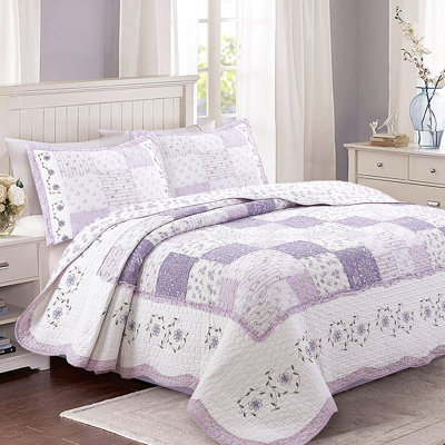 Ensemble de courtepointe réversible Love of Lilac