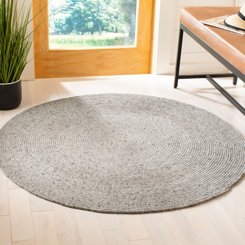 Cordero Hand Woven 0.6 Wool, 0.4 Cotton Solid Color Rug, Round 8'