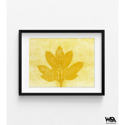 «Horizontal Plants 5» par MMB Studio, impression d'affiche de feuille botanique jaune vif, imprimé de feuilles de moutarde, décor de chambre de garçon scout 85748