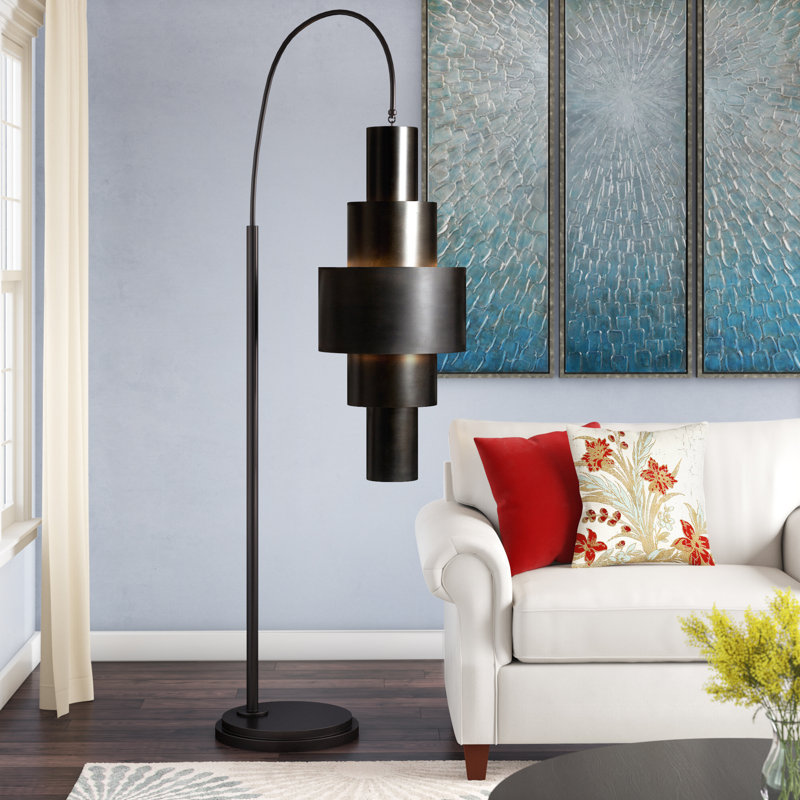 Babylon Adjustable 2-Light Bronze Iron Floor Lamp