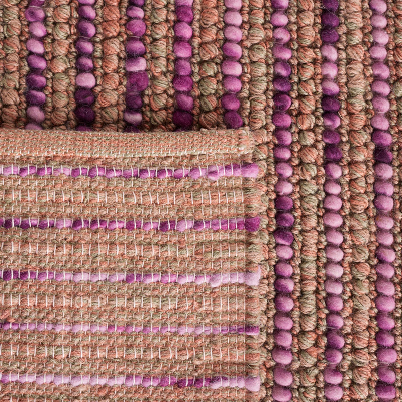 Tapis mauve / beige / orange noué à la main Ferrera, Rectangle 5 pi x 8 pi
