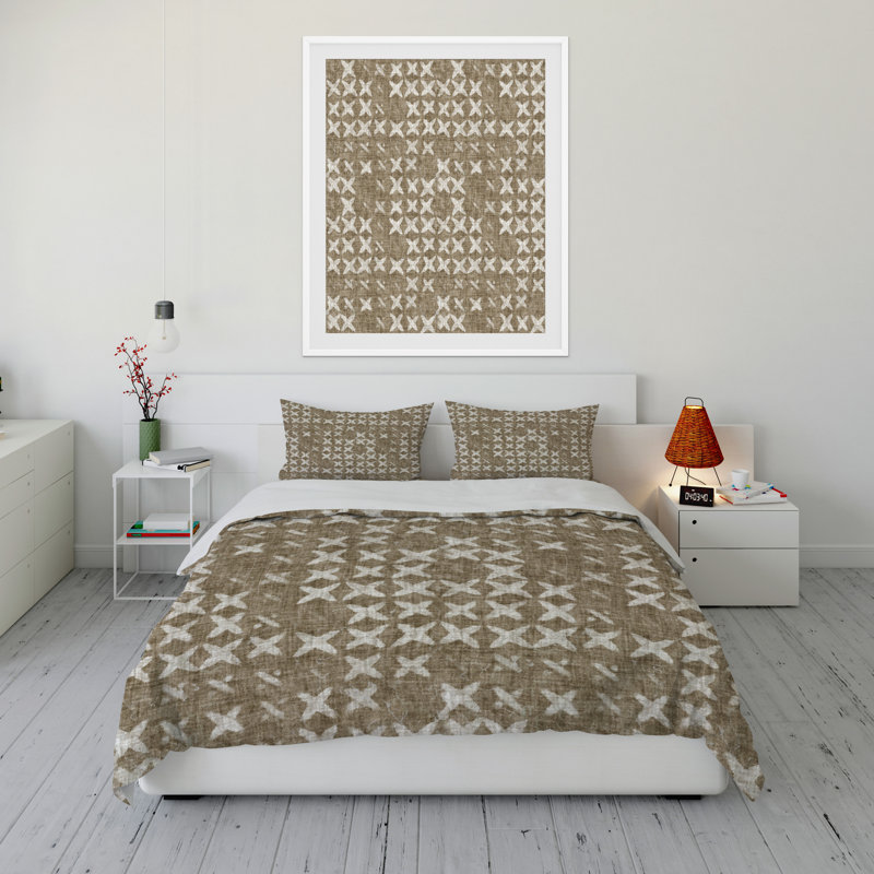 Polyester Twill Abstract Duvet Cover, King Duvet Cover + 2 King Pillowcases
