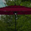 Parasol de patio 8 panneaux noir 8 "avec 20 DEL