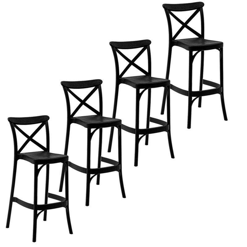 Tabouret de comptoir Milan, Noir, 30" H