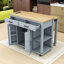 Chariot d'îlot de cuisine mobile extensible avec station de charge intégrée et rangement interne-404109134