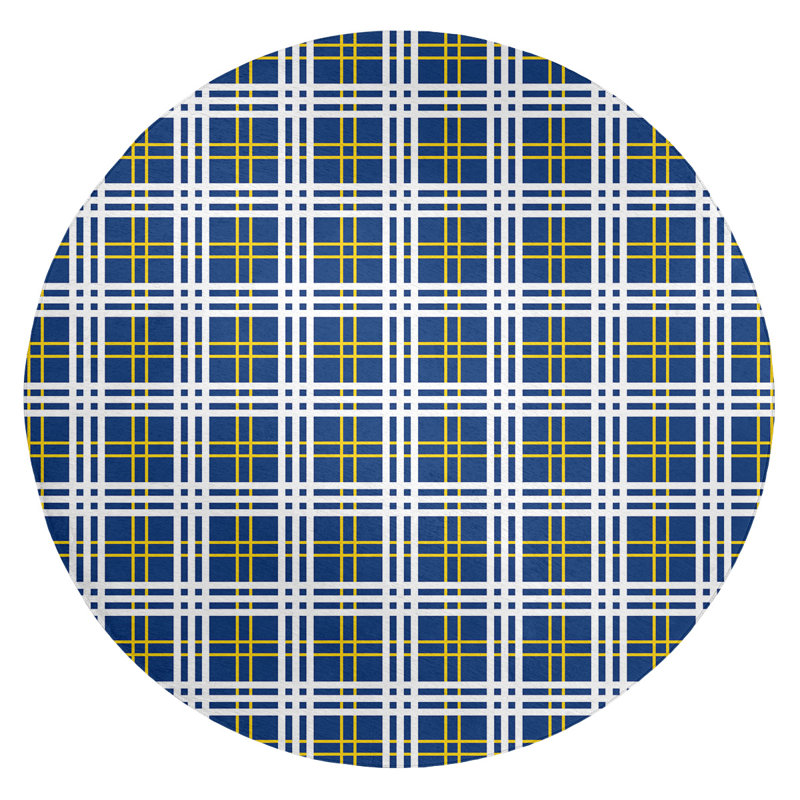 Plaid Indoor Rug, Round 5'