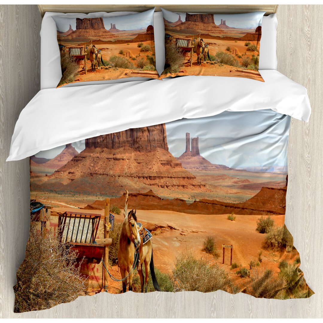 Bettbezug Set, Monument Valley Art, western Horse, Mehrfarbig