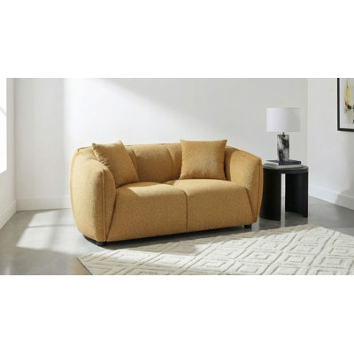 Wilta Fabric Upholstered Loveseat Mustard Yellow