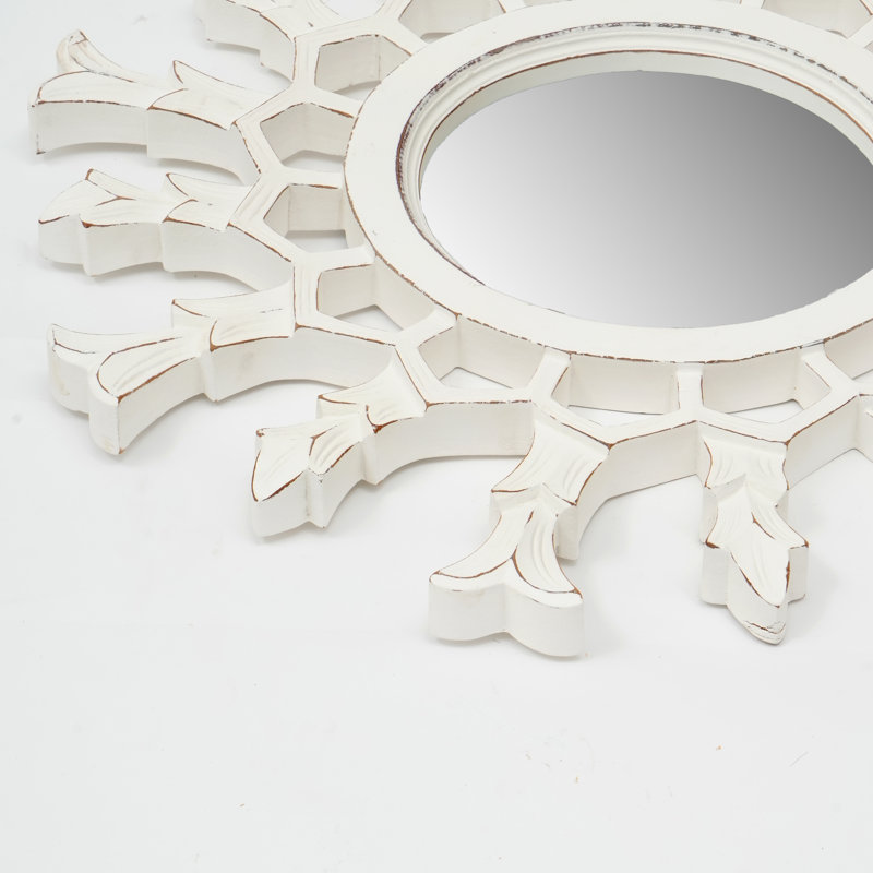 Sunburst Wall Mirror, White