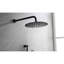 Assemblage de douche noir mat. Tête, douche à main, barre coulissante, jets de corps. Expérience naturelle semblable à la pluie. Buse autonettoyante. Fixé au mur. Laiton avec choix riches.-121169498
