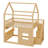 House Bed with Built-in Shelf, Playful Design for Kids' Rooms-605594475