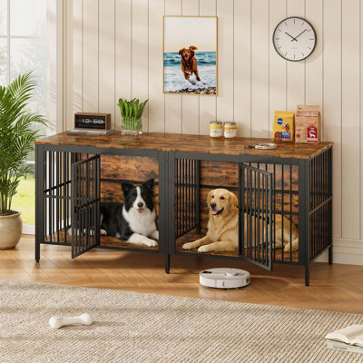 Cage d'intérieur pour chien, meuble pour chien polyvalent comme meuble télé ou table d'appoint