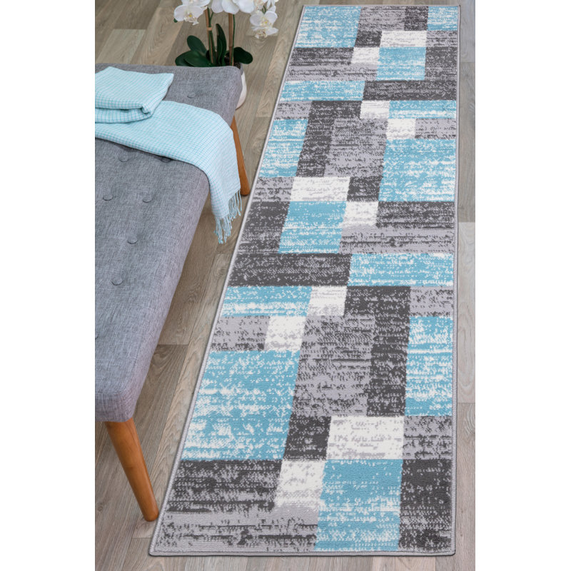 Abdullah Performance Geometric Indoor Rug, Runner 2' x 7'