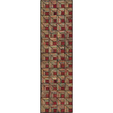 Antique Hooked Folk Art Log Cabin Design American Small Scatter Size Rug
