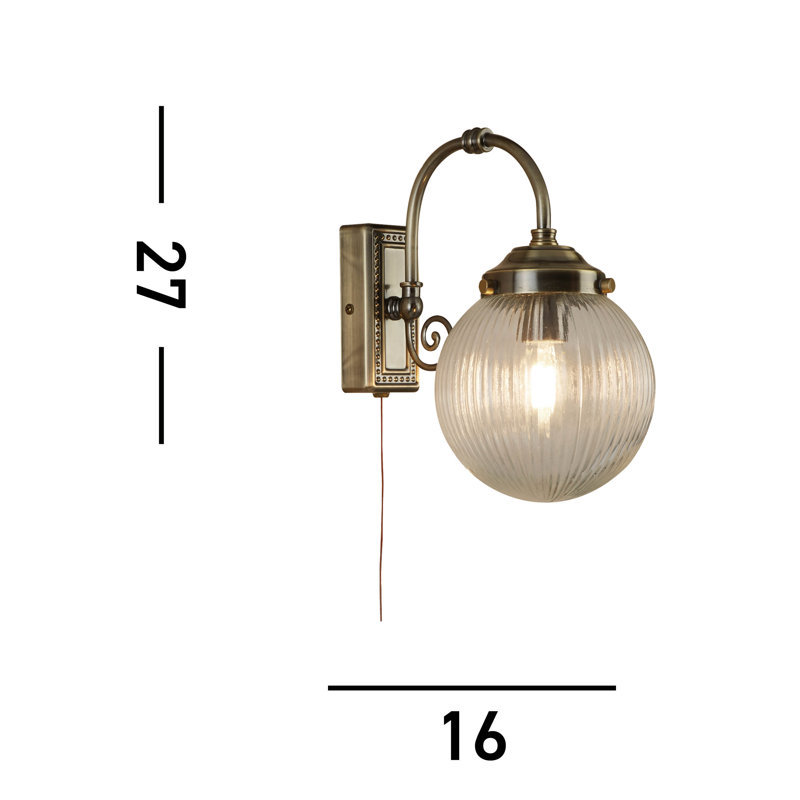 Aitken Mild Steel Armed Sconce, Antique Brass