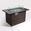 Foyer de table 44 po au gaz propane, foyer rectangulaire de 50 000 BTU, plateau de table en carrelage avec une belle base en osier pour la terrasse extérieure du jardin - brun