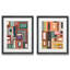 Color bloquant I-ensemble de 2 reproductions d’art encadrées sur papier