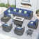 8 - Person Modular Patio Conversation Sets with Cushions