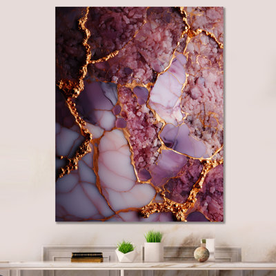Pink And Gold Marble Agate River III