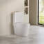 Toilette allongée une pièce à double chasse 1,1 / 1,6 GPF avec siège confortable de 17,13 po de hauteur, surface vitrée en céramique (siège à fermeture en douceur incluse), blanc brillant-88272606