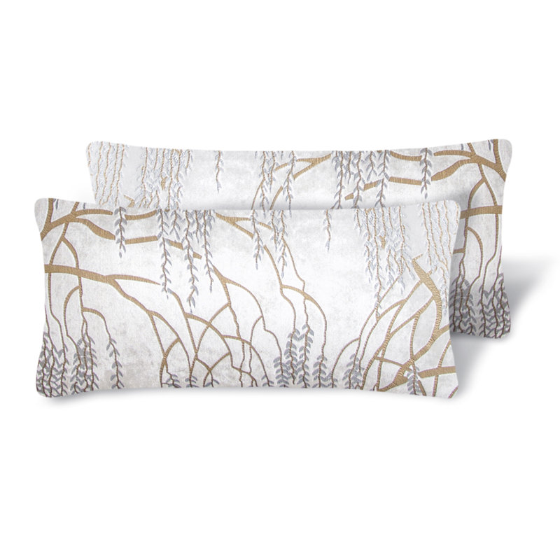 Willow Metallic Mini Rectangular Velvet Pillow Cover & Insert, Dusk Blue, Rectangle 7"H x 15"W