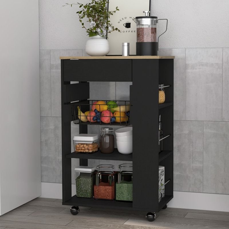 Chantrelle Kitchen Island, Black