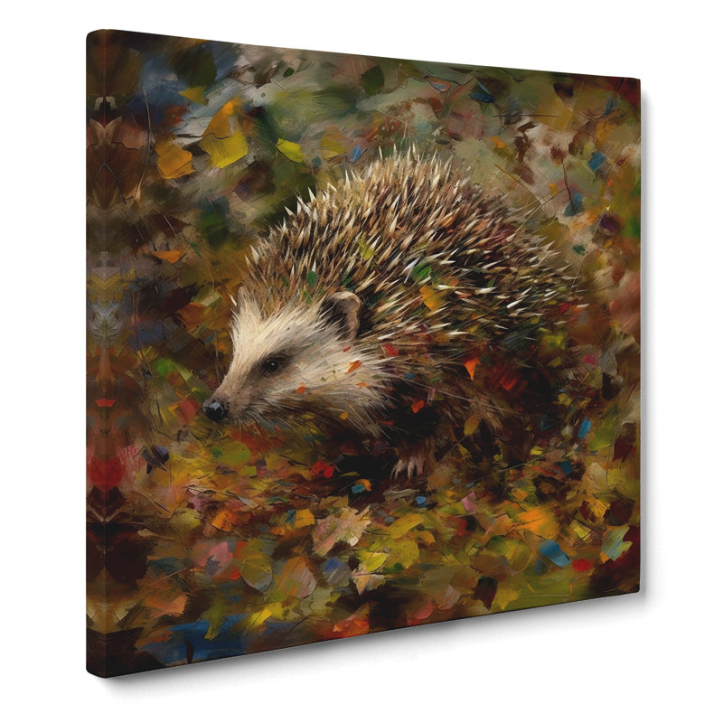 Hedgehog Impressionism No.1 - Wrapped Canvas, 50cm H x 50cm W x 3cm D