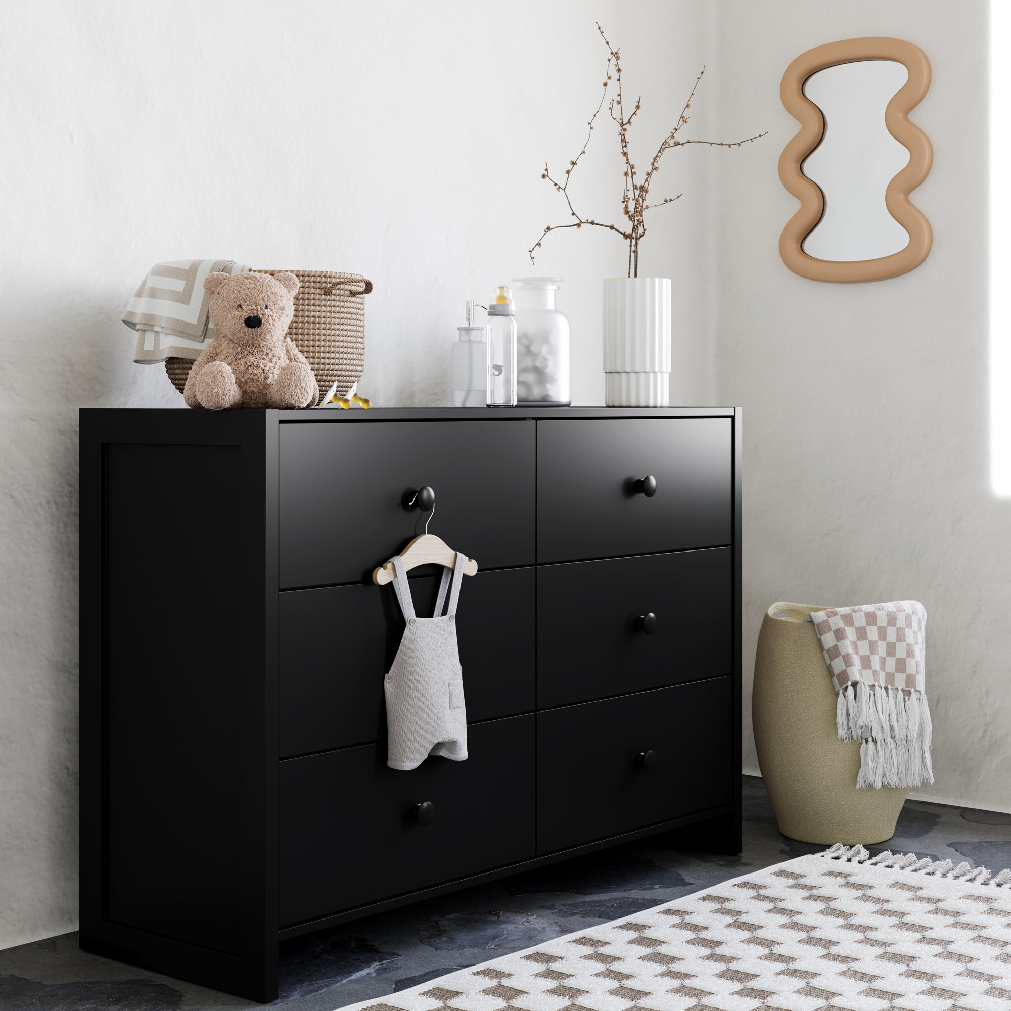 Storkcraft Calabasas 6 Drawer Double Dresser, Black