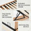 Lit plateforme de rangement King moderne en bois naturel avec tête de lit à panneaux horizontaux et barre de rangement intégrée-1255621076-1255621083