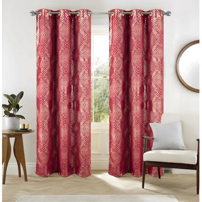Hailey Foil Print Window Curtain Set