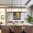 6-Light Matte Black Crystal Linear Chandelier/Dimmable Kitchen Island Pendant