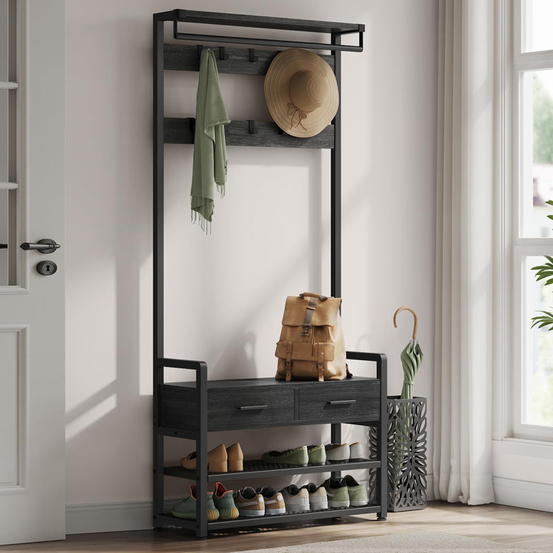Entryway Coat Rack, Stone Gray